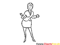 Wagenknecht Cartoon, Karikatur, Comic schwarz-weiss zum Drucken