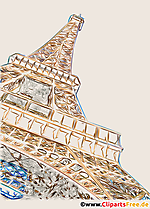 Kreslený obrázok Eiffelovej veže, klipart, plagát na tlač