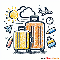 Gepäck Clipart zum Thema Reisen