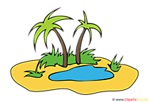 Insel mit Palmen Clipart, Bild, Cartoon