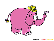 Lustiger Elefant Comic, Cartoon, Illustration, Clipart