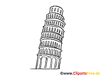 Pisa Turm Bild, Zeichnung, Clipart gratis