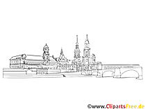Altstadt Clipart schwarz-weiss - Dresden Sehenswürdigkeiten