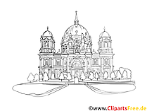 Berliner Dom Zeichnung, Bild, Illustration