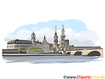 Dresden Illustration - Städte in Deutschland Cliparts