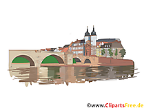 Heidelberg Illustration - Deutsche Städte Cliparts