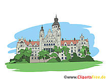 Leipzig Sehenswürdigkeiten - Illustrationen mit deutschen Städten