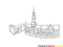 München Zeichnung, Clipart Kirche, Architektur Bild