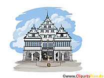 Rathaus Clipart, Sehenswürdigkeiten in Padeborn