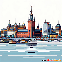 Stockholm Clipart, Bild, Illustration