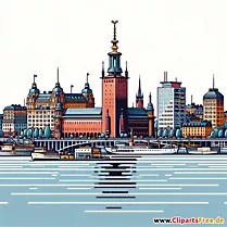Stockholm Clipart, Bild, Illustration
