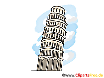 Turm von Pisa Italien Reise Illustration, Grafik, Bild gratis