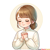 Mädchen bettet Illustration zum Buß- und Bettag