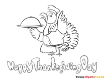 Happy Thanksgiving Clipart schwarz-weiss
