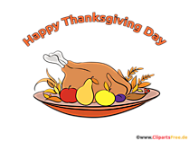 Dinde rôtie pour Thanksgiving Day Image, Cartoon, Clipart