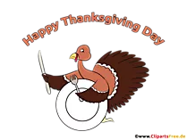 Turkey with Plate and Cutlery Clipart, Cartoon, Image