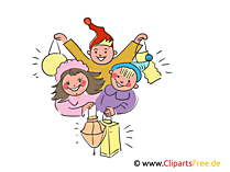 Fröhliche Kinder beim Laternenfest Illustration, Clipart, Bild gratis