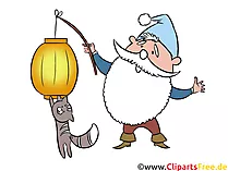 Gnome avec lanterne - clipart parade de lanterne
