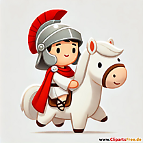 Junge auf dem Pferd als Sankt Martin Bild