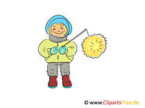 Junge mit Laterne Illustration, Clipart, Bild