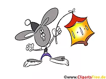 Kaninchen, Hase, Laterne Comic, Clipart, Illustration, Bild