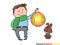 Laternenfest, Laternenumzug Clipart, Illustration, Bild