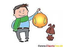 Laternenfest, Laternenumzug Clipart, Illustration, Bild