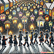 Laternenumzug Clipart