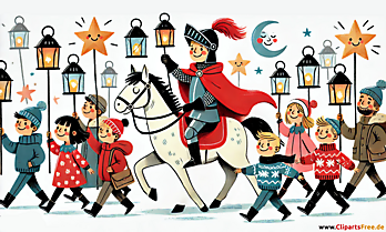 Parada latarni z okazji Dnia Świętego Marcina clipart