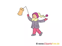 Mädchen mit Laterne Clipart, Bild, Illustration