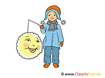 Mädchen mit Laterne Illustration, Clipart, Bild