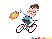 Martinstag, Junge, Fahrrad Clipart, Illustration, Bild