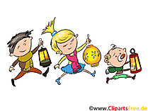 Mid Autumn Festival z dzieci bawiących latarnie