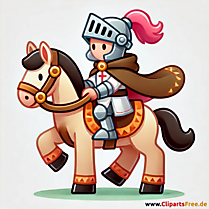 Św. Marcin na koniu clipart w stylu kreskówki