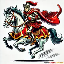 St. Martin op de witte paardillustratie in komische stijl