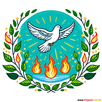 Clip Art zu Pfingsten mit Taube kostenlos