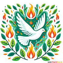 Летящий белый голубь - клипарт Пятидесятницы