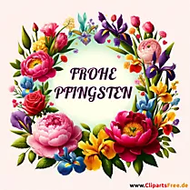 Pfingsten Glückwunsch mit Blumenranken
