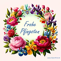 Tarjeta de felicitación de Pentecostés con hermosas flores - copiar