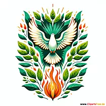 Pfingsten Illustration zum Ausdrucken
