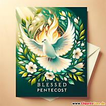 Красивая классическая открытка на Пятидесятницу