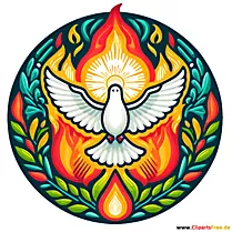 Bir daire içinde beyaz güvercin - Pentecost için resimler