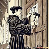 Illustration Martin Luther Thesenanschlag