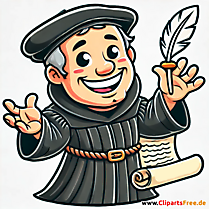 Martin Luther Clipart im Cartoonstil zum Reformationstag