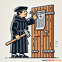 Martin Luther Thesenanschlag Clipart zur Reformation