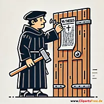 Martin Luther Thesenanschlag Clipart zur Reformation