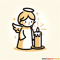 Engel und Kerze Illustration zum Totensonntag