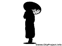 Japanese Girl Silhouette Clip Art