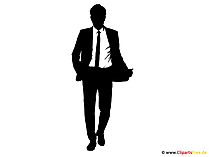 Mann im Anzug Silhouette Clipart