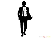 Mann im Anzug Silhouette Clipart